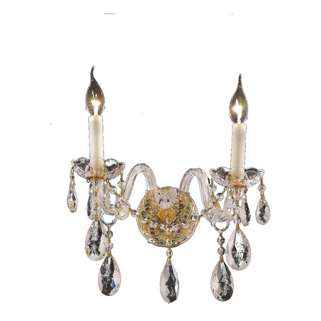 Elegant Lighting Royal Cut Clear Crystal Alexandria 2-Light Crystal Wall Sconce 7829W2G/RC